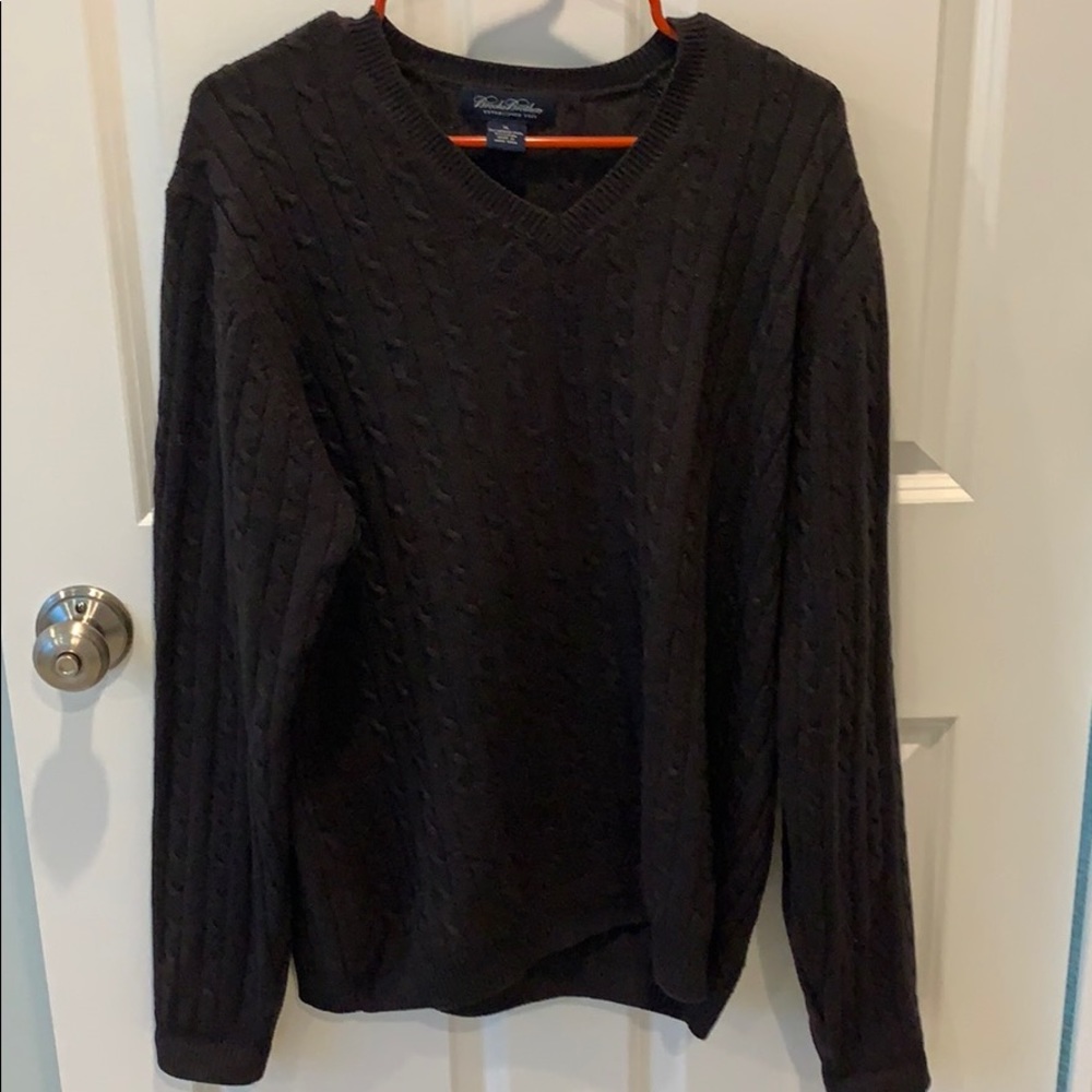 Dark Brown Cable Knit Brooks Brothers Sweater